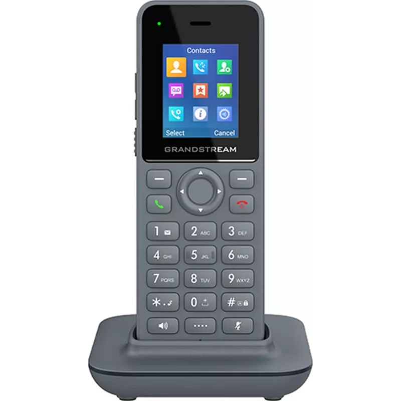 Bezprzewodowa słuchawka IP Grandstream DP725, szara, wyświetlacz TFT 1,8 cala, 20 linii, akumulator Li-Ion 1500 mAh