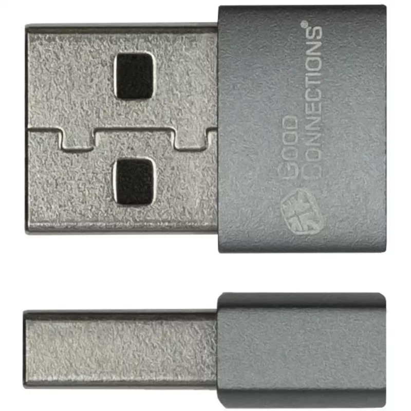 Good Connections Adapter USB 2.0 Plug A na gniazdo USB-C, szara obudowa aluminiowa (USB-AD203)
