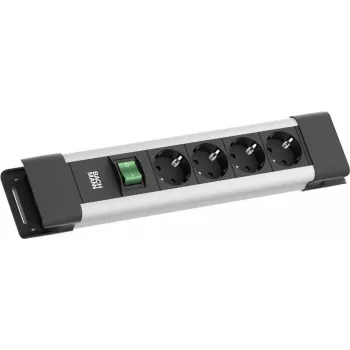 Listwa zasilająca Bachmann CONNECTUS 4×CEE7/3 1×Przełącznik 2,0 m CEE7/7 szara
