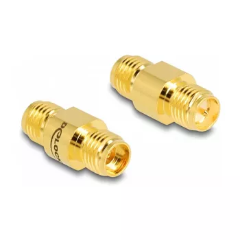 Adapter DeLOCK RP-SMA żeński na SMA żeński 8 mm średnicy 17.1 mm szerokości