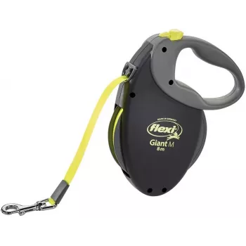 Smycz automatyczna Flexi NEON GIANT M — smycz taśmowa 8 m, maks. obciążenie 25 kg, ergonomiczny uchwyt, czarno-żółta