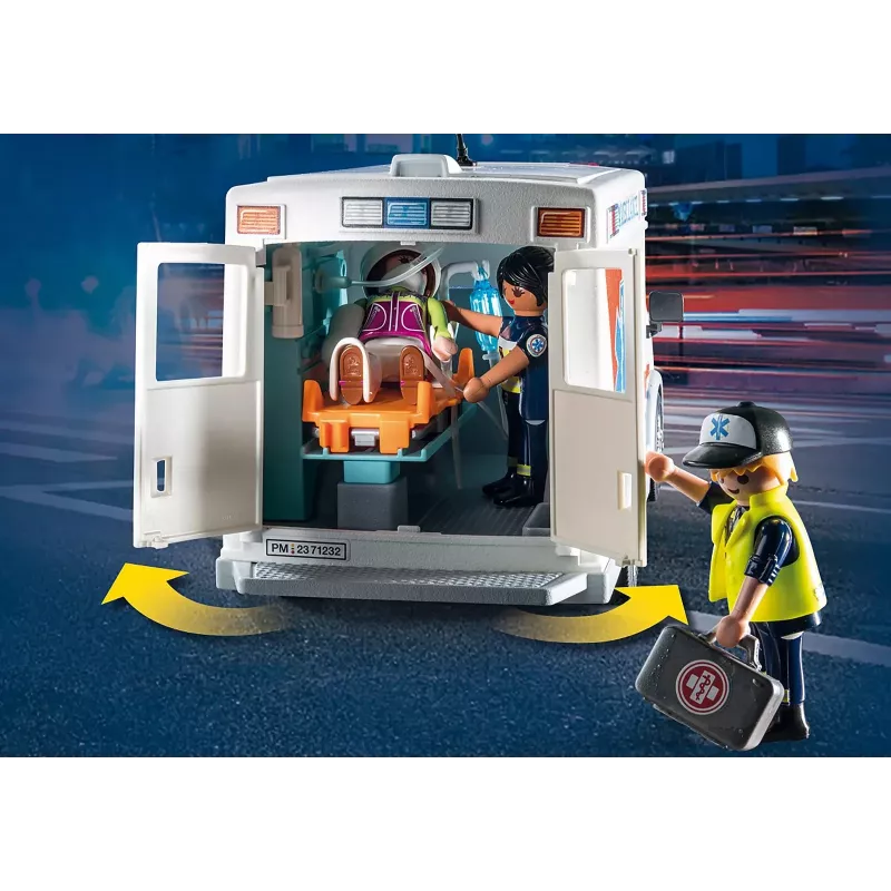 Zabawkowa karetka PLAYMOBIL 71232 — wielokolorowa, dla dzieci 4–10 lat, bateria AAA
