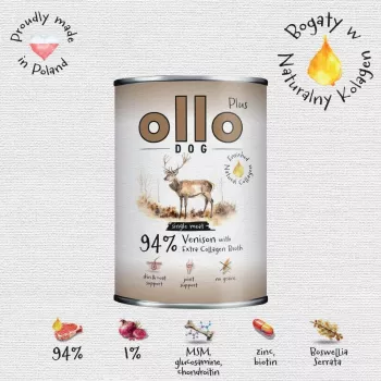 Ollo Plus Kolagen Sarnina 400g puszka karmy dla psów