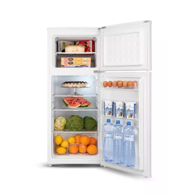 Lodówka ETA | ETA174490000E | Klasa efektywności energetycznej E | Wolnostojąca | Dwudrzwiowa | Wysokość 123 cm | Pojemność netto chłodziarki 112 L | Pojemność netto zamrażarki 39 L | 40 dB | Biała