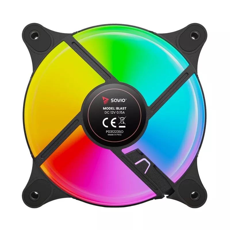 Wentylator obudowy SAVIO Blast 120mm ARGB PWM - Czarny