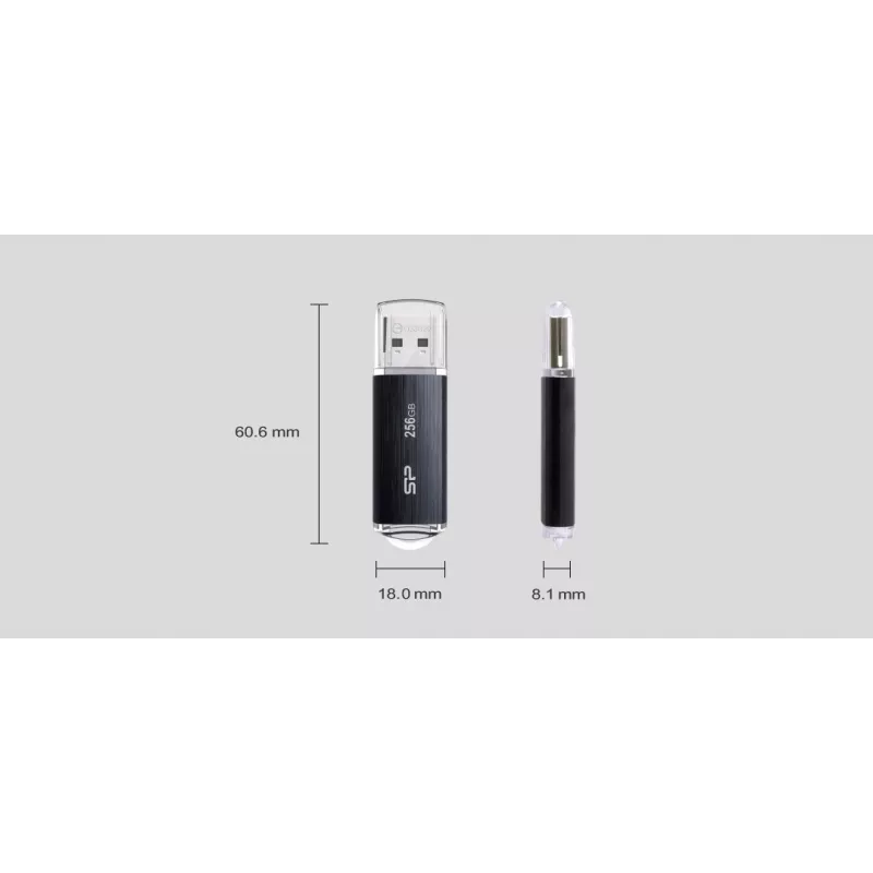 SILICON POWER Blaze B02 Pamięć USB 256 GB USB Type-A 3.2 Gen 1 (SP256GBUF3B02V1K) Czarny