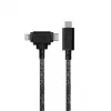 Kabel do ładowania i transmisji danych native union Belt kabel Duo Pro USB-C na USB-C i Lightning Czarny