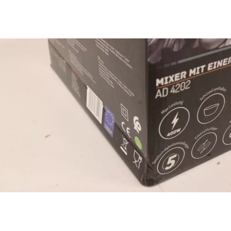 WYPRZEDAŻ. | Adler | Mikser | AD 4202 | Mikser z misą | 300 W | 5 prędkości | Tryb turbo | Biały | USZKODZONE OPAKOWANIE