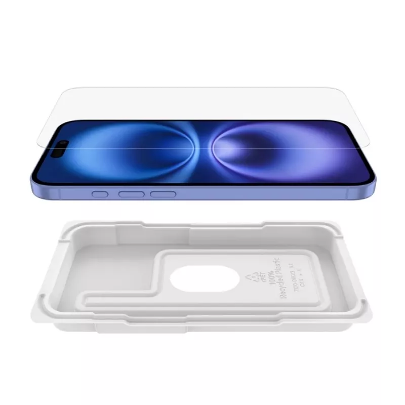 Osłona ekranu Belkin ScreenForce do iPhone 16 Plus Antybakteryjne szkło hartowane