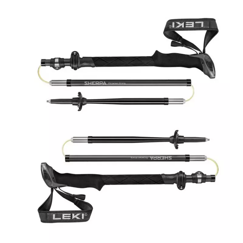 Kijki trekkingowe Leki Sherpa FX regulowane 120–140 cm, czarne