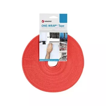 Opaska kablowa Velcro One Wrap Tape — Velcro, model 25.16.6043; polipropylen, 25 000 mm × 13 mm, czerwona, 1 szt.