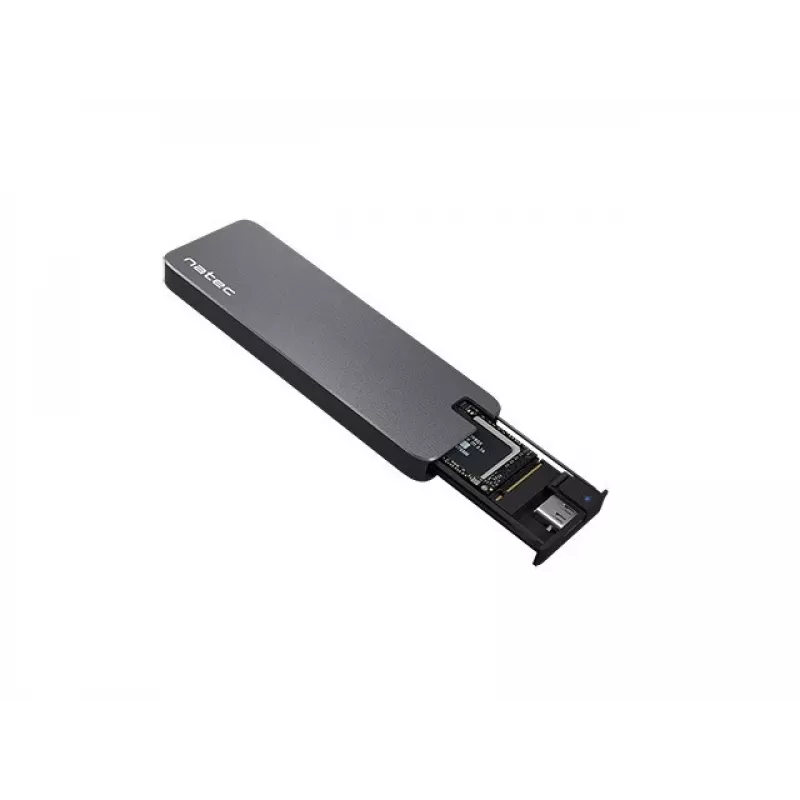 SSD enclosure NATEC Rhino M.2 NVMe Czarna 2 TB USB Type-C, M.2 NVMe, USB 3.1 Gen 2, obsługuje 30 mm