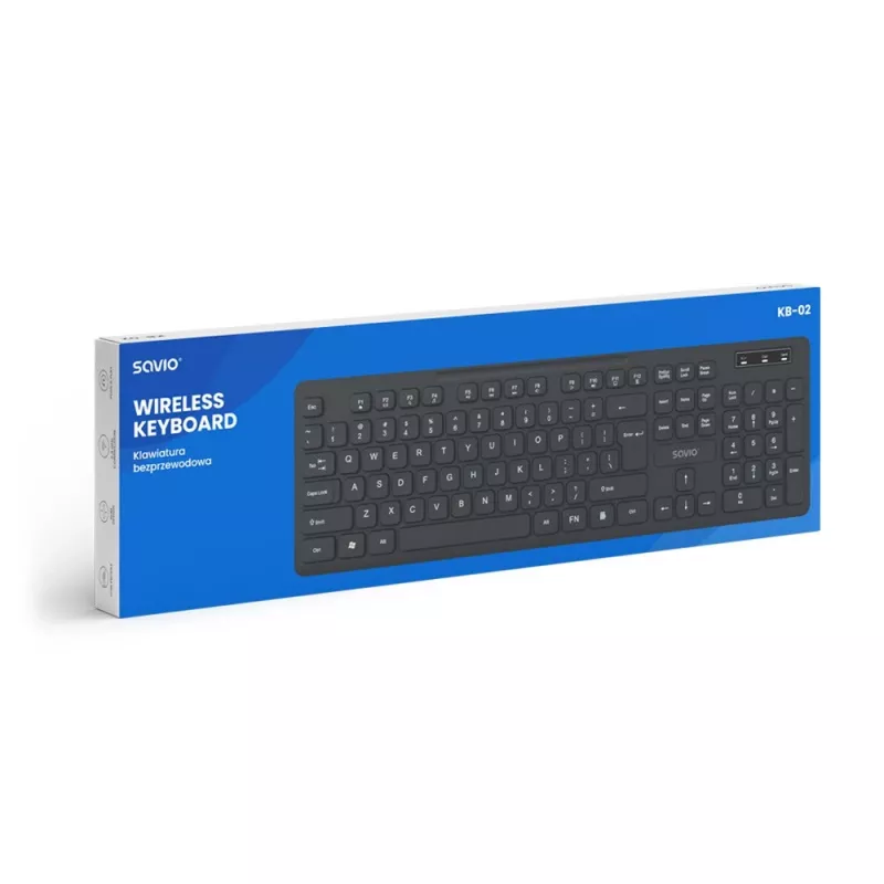 Klawiatura Savio KB-02 do domu/biura USB QWERTY Czarna