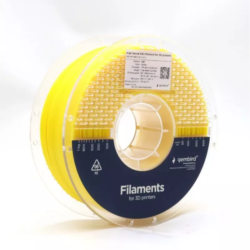 Filament do druku 3D Gembird ABS 1.75 mm Żółty 1 kg