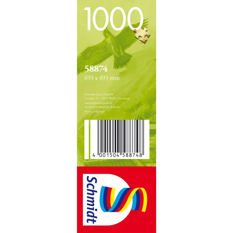 Puzzle 1000 szt., schmidt spiele Wioska na skraju lasu, ilustracja krajobrazowa