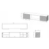 TV cabinet Cama Meble LARA 183x35x37 cm Czarny matt with built-in electric fireplace
