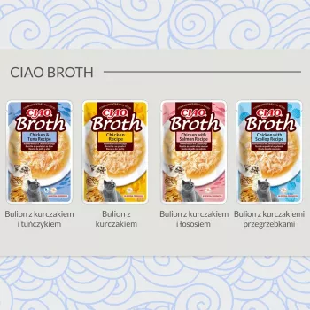 Mokry przysmak dla kota INABA Ciao Broth Chicken & Scallop 40 g saszetka