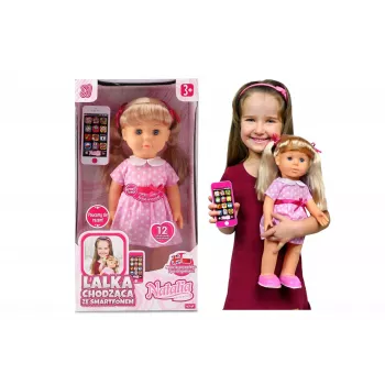 Lalka Artyk Natalia chodząca ze smartfonem 41 cm – Artyk lalka chodząca 41 cm z akcesorium
