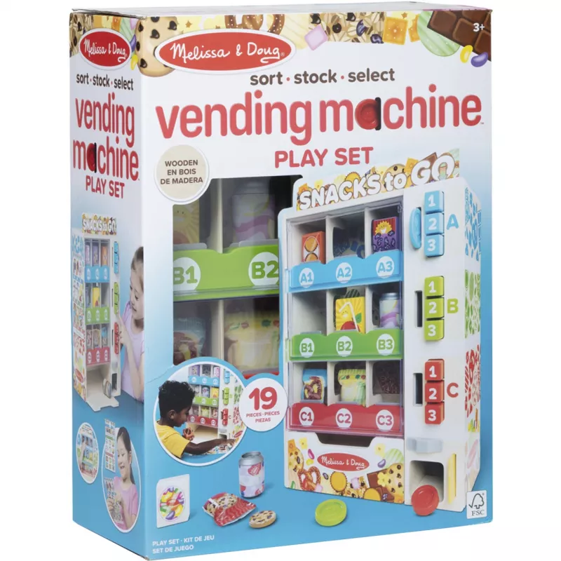 Melissa & Doug - Zestaw do zabawy w sklep z automatami sprzedającymi z drewna