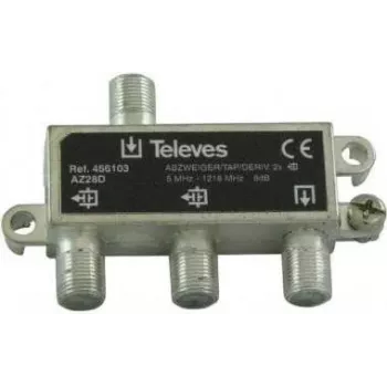 Splitter Televes AZ28D 2-drożny 5–1218 MHz, tłumienie wtrąceniowe 8 dB