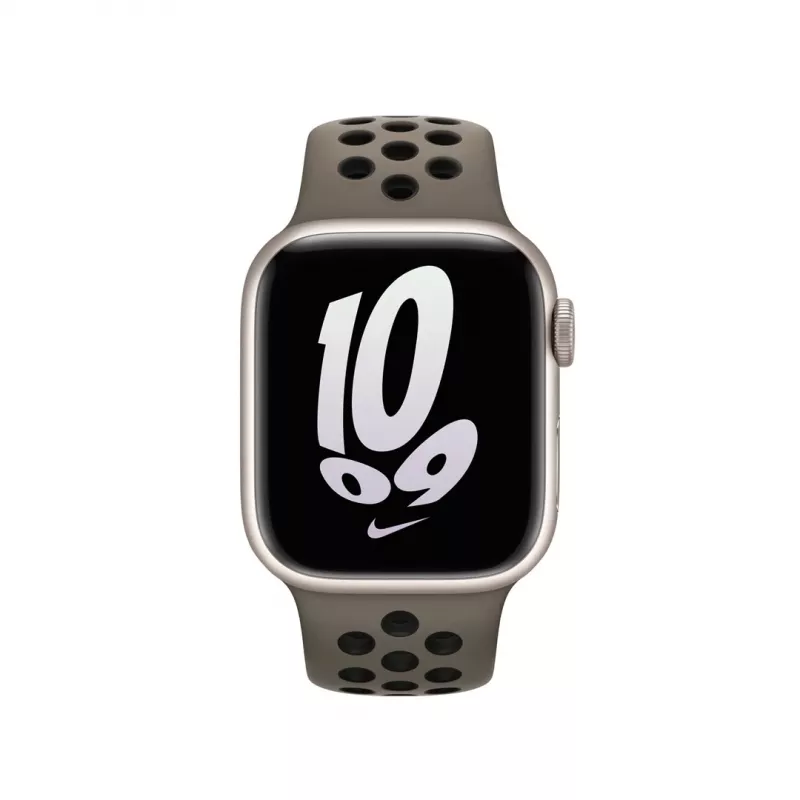 Pasek do smartwatcha Apple, 41mm Olive szary/Czarny Nike Sport Band, fluoroelastomer, nadgarstek 130–200 mm