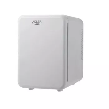 Mini lodówka Adler AD 8084G — kompaktowa szara 12V/230V, pojemność 4 L, przenośna, drzwi z zawiasem prawostronnym