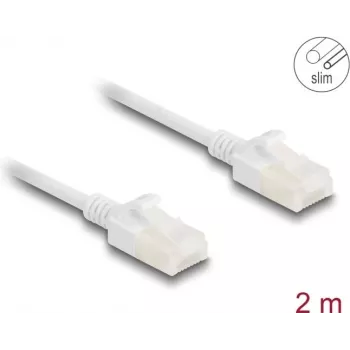 Kabel sieciowy DeLOCK RJ45 Cat.6A wtyk do wtyku 2 m biały