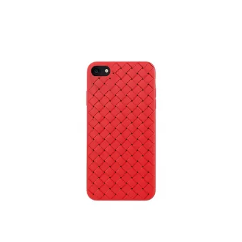 Miękkie etui Devia do iPhone SE2 w kolorze czerwonym z tkanym wzorem