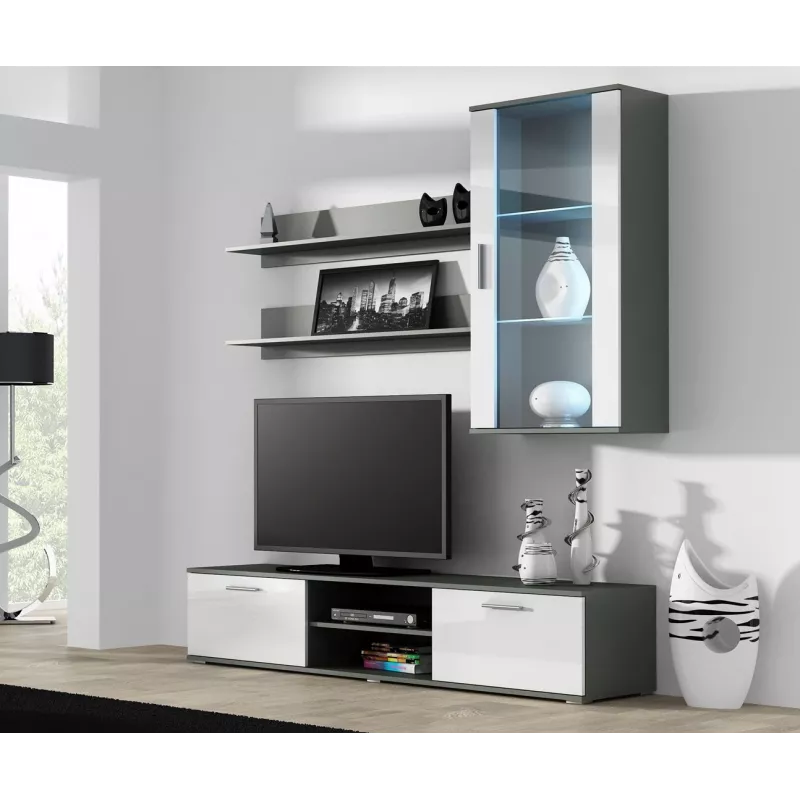 Cama stojak TV SOHO 180 szary/biały połysk