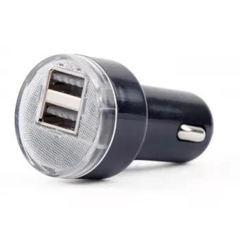 Ładowarka samochodowa Gembird EG-U2C2A-CAR-02, wejście 12–24 V, wyjście 5 V/2,1 A, 2× USB 2.0, czarna