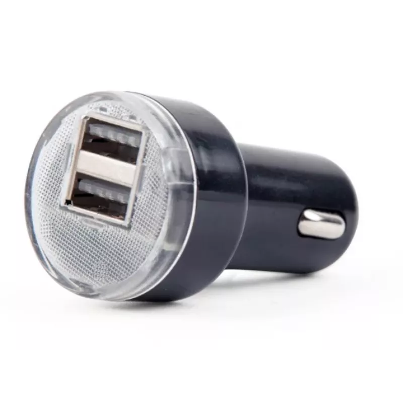 Ładowarka samochodowa Gembird EG-U2C2A-CAR-02, wejście 12–24 V, wyjście 5 V/2,1 A, 2× USB 2.0, czarna