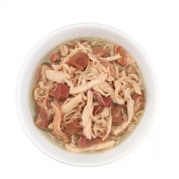 Mokra karma dla kota Agras Pet Foods Schesir after Dark Complete Brühe 80 g — kurczak, bez zbóż, glutenu i soi