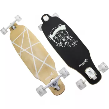 Longboard Muuwmi Lights GLOW ABEC 7 z podświetlanymi kółkami, czarny/zielony