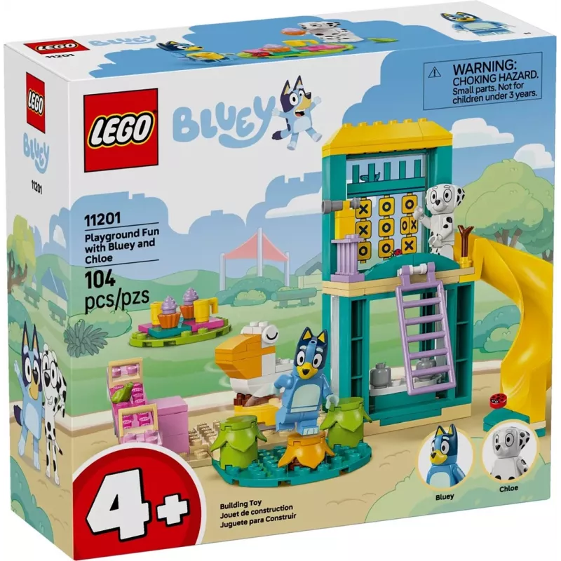 Zestaw klocków LEGO 11201 Radość na placu zabaw z niebieski i Chloe – minifigurki, scena do zabawy