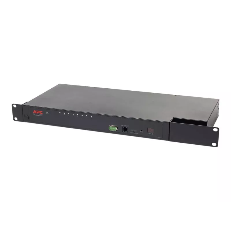 Przełącznik KVM APC KVM0108A, 8-portowy PS/2 VGA, rack 1U, 1600x1200, czarny