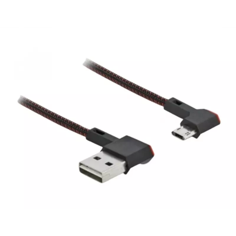 Kabel USB DeLOCK EASY-USB 2.0 Type-A męski do Micro-B męski kątowy 0,2 m czarny