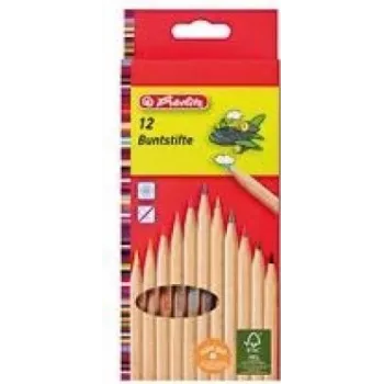 Zestaw pióro i ołówek HERLITZ 8660086 — drewniana obudowa, wielokolorowe pisanie, 12 szt.