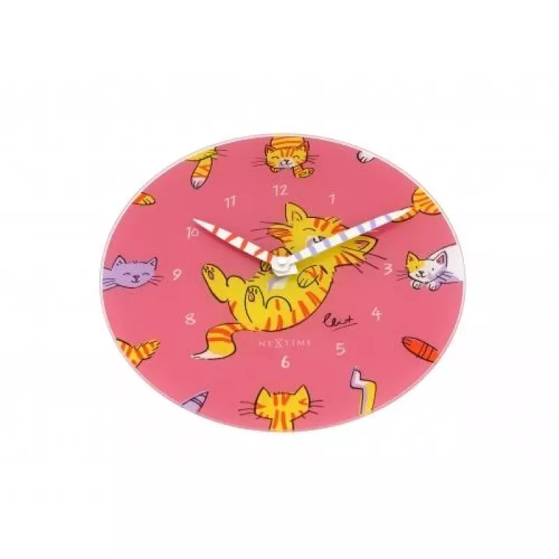 NeXtime klok 8810 Tickle My Tummy, Ø30 cm, Ścienny, Różowy/Wielokolorowy