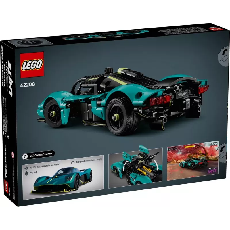 Zestaw konstrukcyjny LEGO Technic Aston Martin Valkyrie w skali 1:8, 707 elementów, zalecany wiek 9+