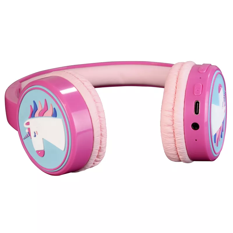 Słuchawki Denver BTH-106P, przewodowe i bezprzewodowe, nauszne, rozmowy/muzyka, Bluetooth, różowe