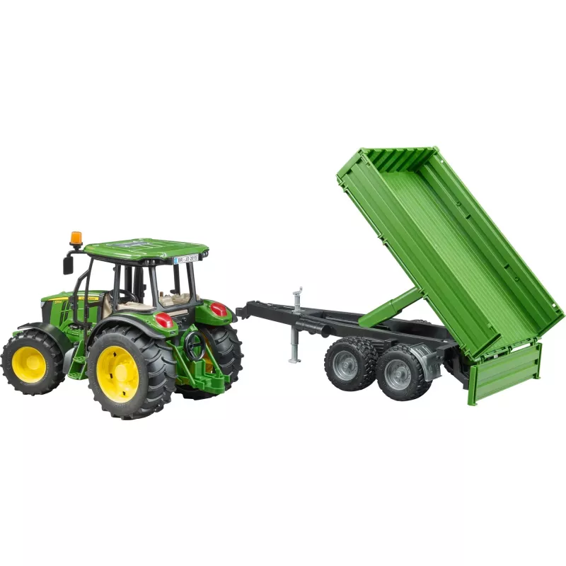 Model ciągnika BRUDER John Deere 5115 M z przyczepą wywrotką