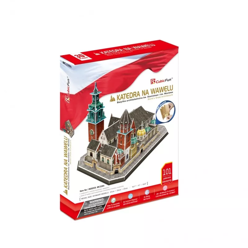 3D Puzzle cubicfun Katedra na Wawelu — 101 elementów, zestaw modelarski