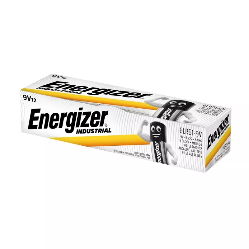 Energizer 9V PP3 przemysłowe baterie alkaliczne, 12 sztuk