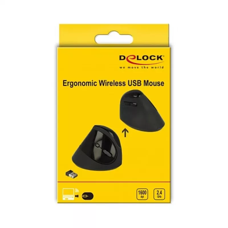 Mysz DeLOCK 12599 RF bezprzewodowa praworęczna 1600 DPI