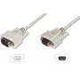 Digitus ASSMANN - Serielles Verlängerungskabel - DB-9 (M) - DB-9 (W) - 3 m - geformt, Flügelschrauben - beige (AK-610203-030-E)