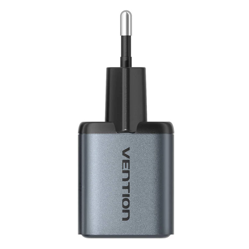 Ładowarka Vention FEWH0-EU 30W GaN — 1× USB-C, 1× USB-A, 30 W, czarna