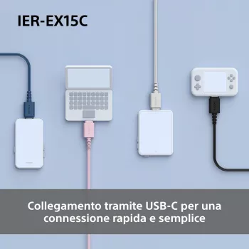 Sony IER-EX15C Zestaw słuchawkowy Przewodowy Douszny Rozmowy/Muzyka USB Typu C Czarny