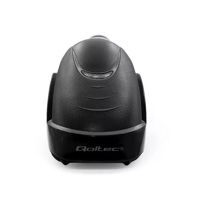 Przewodowy ręczny skaner kodów kreskowych 1D/2D QOLTEC 50853 — USB, obudowa ABS, kabel 1,65 m, 97×65×167 mm, 105 g