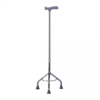 Trójnożna laska rehabilitacyjna MDH z regulacją wysokości 73–95,5 cm aluminium stal srebrna, maks. obciążenie 100 kg