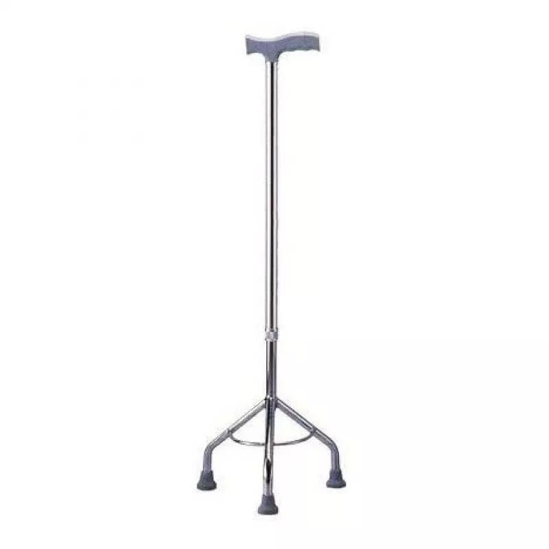 Trójnożna laska rehabilitacyjna MDH z regulacją wysokości 73–95,5 cm aluminium stal srebrna, maks. obciążenie 100 kg